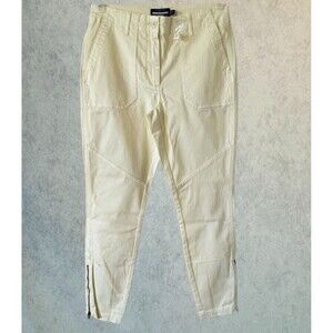 Guideboat Mid Rise Pants Womens 27 Butter Yellow Tapered Ankle Zip NEW!